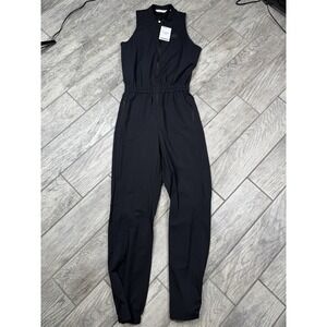 Eastside Golf Jumpsuit Black Sleeveless Zip Up Romper Mandarin Collar Tech NWT S